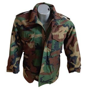 Vintage Men's 80's Military Camouflage Field Coat Cold Weather X-Small Regular